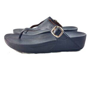 Fitflop Women's Sandals, Thong Slides Black Size 8